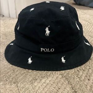 Polo by Ralph Lauren Black Embroidered Bucket Hat
